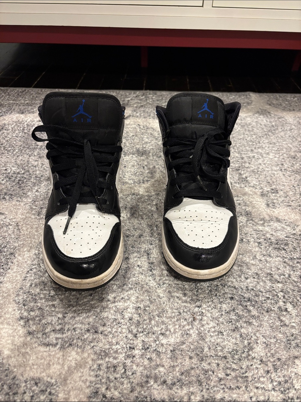 Jordan High Top Sneakers in Black, White and Blue